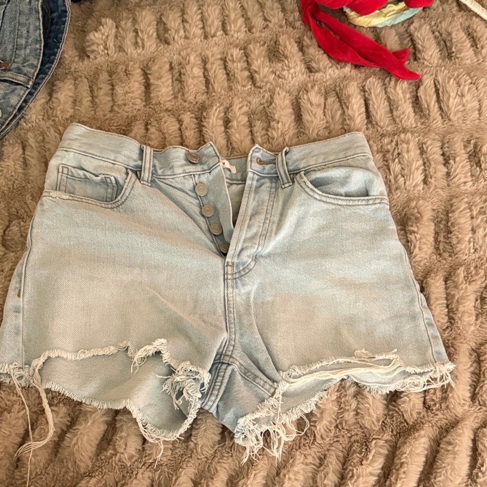 PacSun Light Wash Frayed Jean Shorts